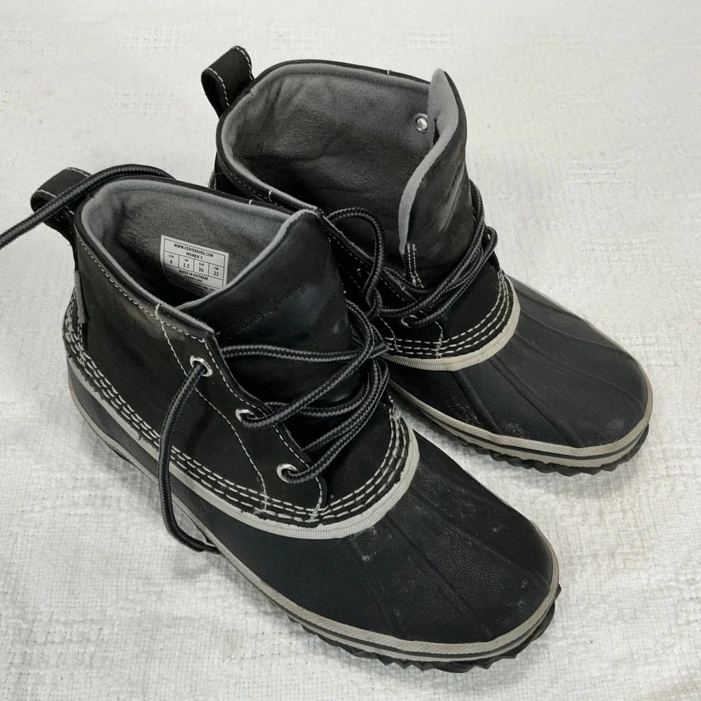 Eddie Bauer Women's Black Duck Boots‎ Waterproof Winter Snow Size 6